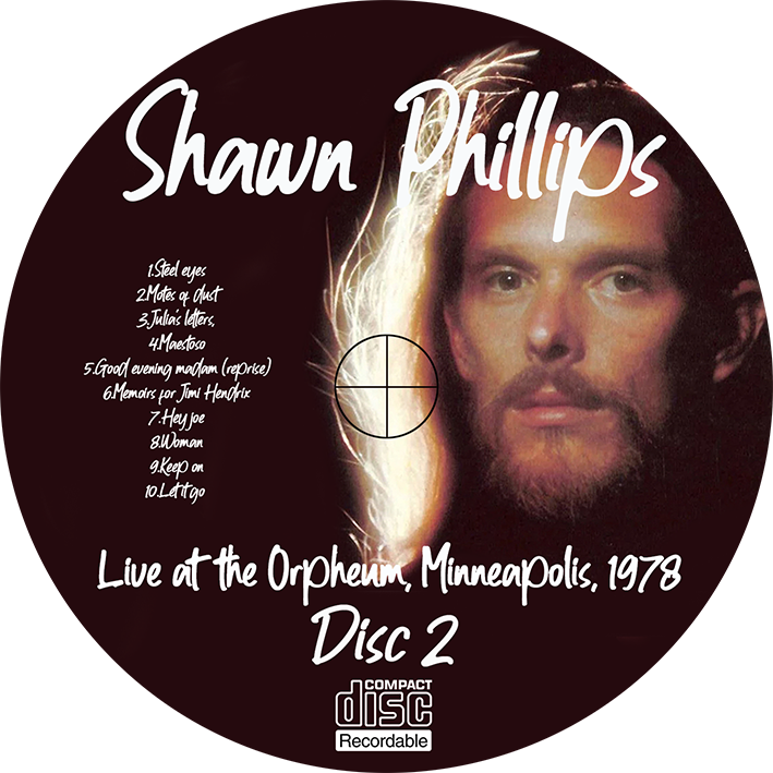 Shawn Phillips at the Orpheum in Minneapolis on December 2nd, 1978 label 2